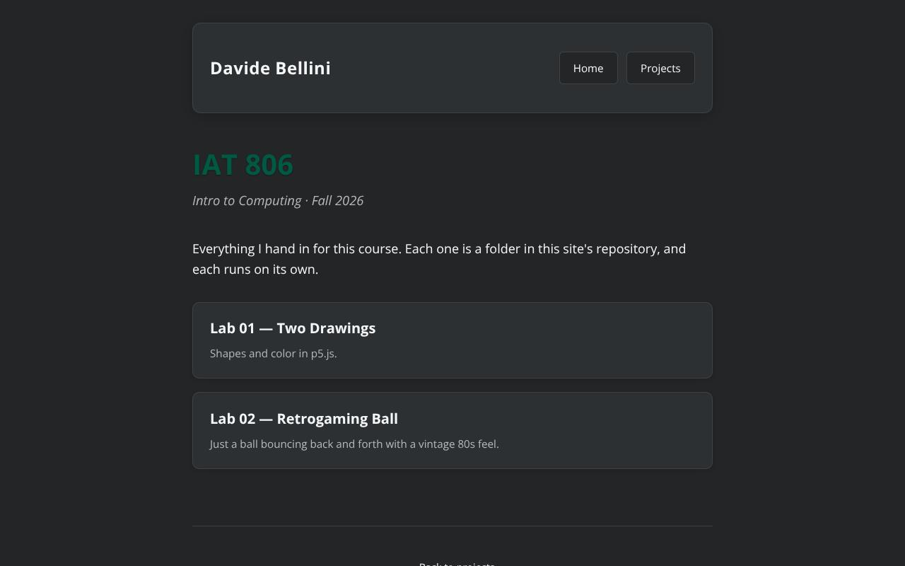 Screenshot of Davide Bellini